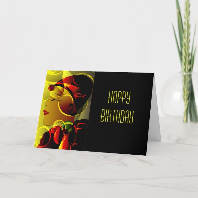 Art Deco Happy Birthday Card Karte (Vorderseite)