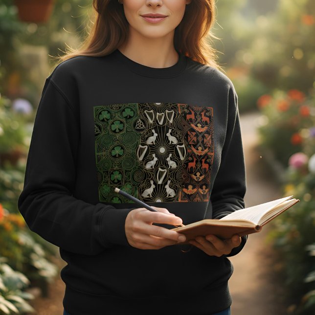 Art Deco Heritage Flag | Ireland | Vintage 1920s Sweatshirt (Lifestyle Shot)