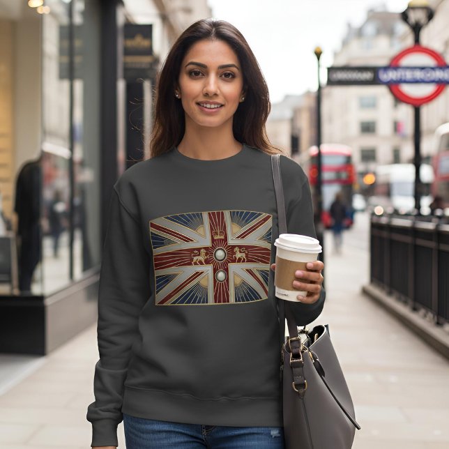 Art Deco Heritage Flag | United Kingdom | Vintage Sweatshirt (Lifestyle Shot)