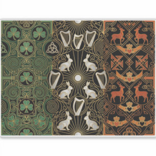 Art Deco Heritage-Flagge Irland Vintage-Aufkle Aufkleber