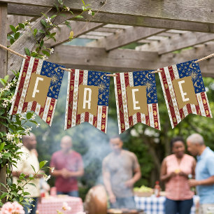 Art Deco Heritage-Flagge Land der Freien Bunting Wimpelkette