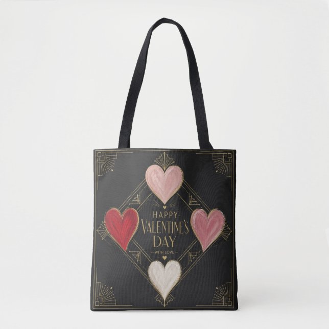 Art Deco Herzen der Leidenschaft Tasche (Vorderseite)