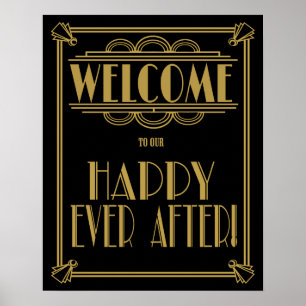 Art Deco herzlich willkommen zu unserem glückliche Poster