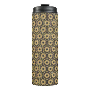 Art Deco: Hexagonal Vintage Tapete Thermosbecher