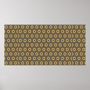 Art-Deco-hexagonale, nahtlose Vintage Tapete Poster