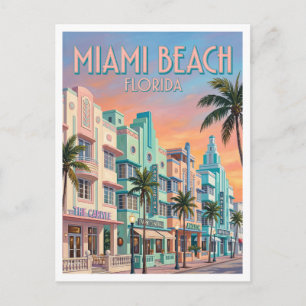 Art Deco Historic District Miami Beach Florida Postkarte