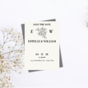 Art Deco Hochzeit-Kalenderkarte zum Vormerken Save The Date