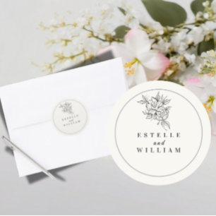 Art Deco Hochzeit Kleiner Runder Aufkleber Elega