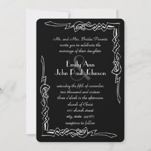 Art Deco Hochzeits-Einladung mit Monogramm Einladung