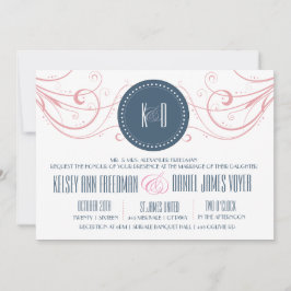 Art Deco Hochzeitseinladung mit Wirbel Einladung