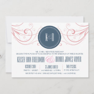 Art Deco Hochzeitseinladung mit Wirbel Einladung