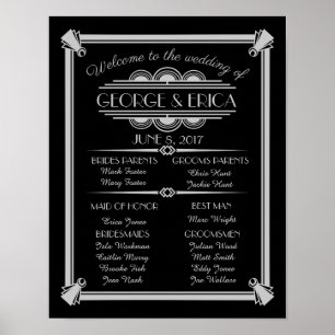 Art Deco Hochzeitsfeier, Hochzeitsfeier Silber Poster