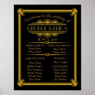 Art Deco Hochzeitsfeier, Hochzeitsfeier Silber Poster