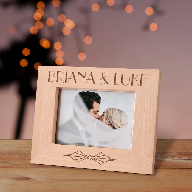 Art-Deco-Hochzeitspaare oder Familientext Geätzte Rahmen (Von Creator hochgeladen)