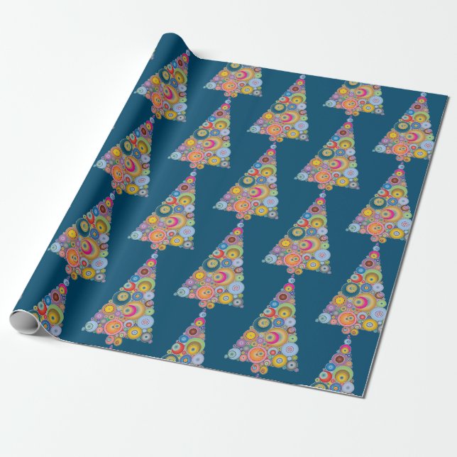 "Art Deco Holiday Tree" Weihnachtswrapping Paper Geschenkpapier (Ungerollt)