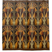 ART DECO HOLZ INLAY FANS LAMP SHADE