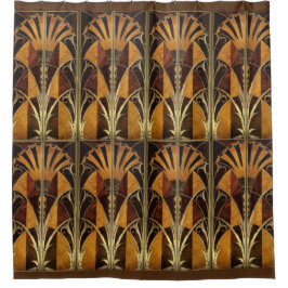 ART DECO HOLZ INLAY FANS LAMP SHADE DUSCHVORHANG