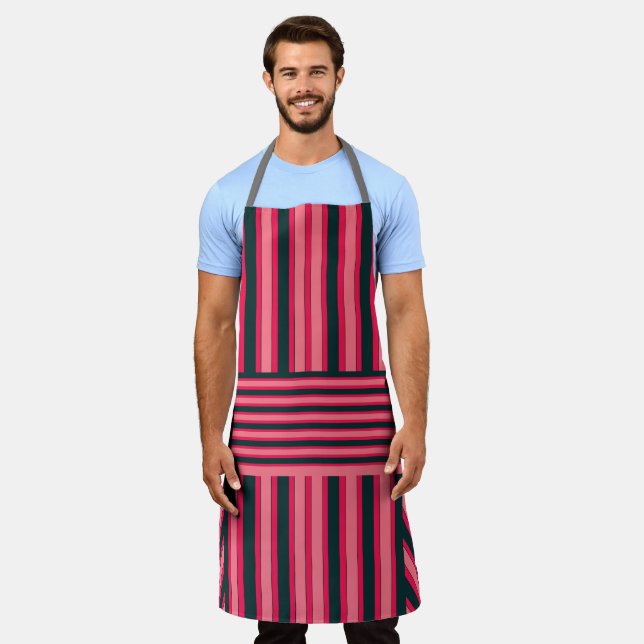 Art Déco Holzkohle Rosa Abstraktes elegantes Muste Schürze (Getragen)
