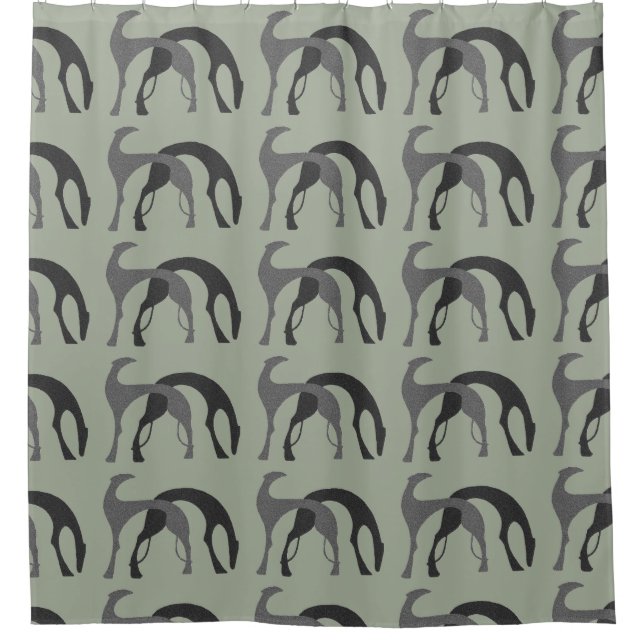 Art Deco Hounds Duschvorhang (Vorderseite)