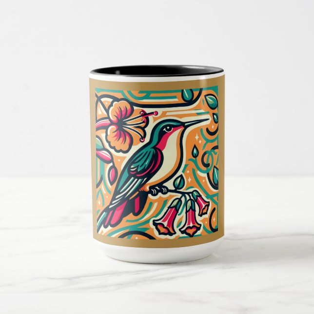 Art Deco Hummingbird Tasse (Zentrum)
