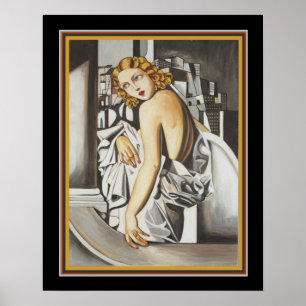 Art Déco Imprimer "Portrait de Marjorie Ferry" 16x