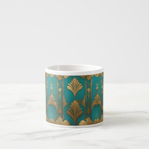 Art Deco in Blau und Gold Espressotasse