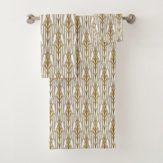Art Deco in Gold Badhandtuch Set (Insitu)