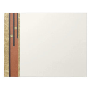 Art Deco in Gold und Beige Notizblock