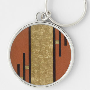Art Deco in Gold und Beige Schlüsselanhänger