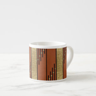 Art Deco in Gold und Tan Espressotasse