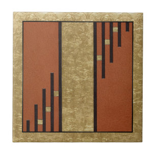 Art Deco in Gold und Tan Fliese