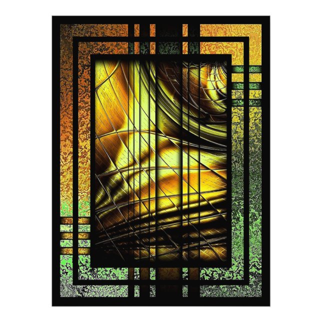 Art Deco in Grün und Gold Fotodruck (Vorne)