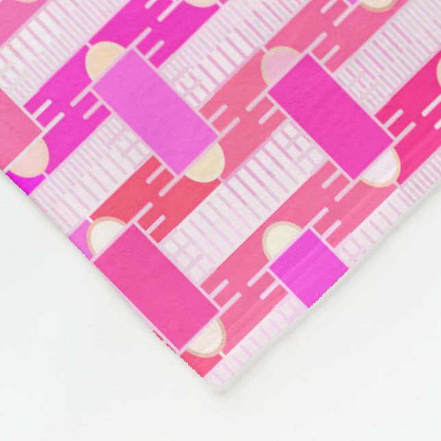 Art Deco Industrial Chic - pink, fuchsia, orchid Fleecedecke (Ecke)