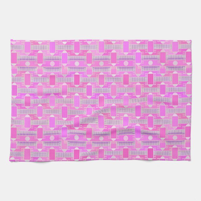 Art Deco Industrial chic - pink, mauve Geschirrtuch (Horizontal)