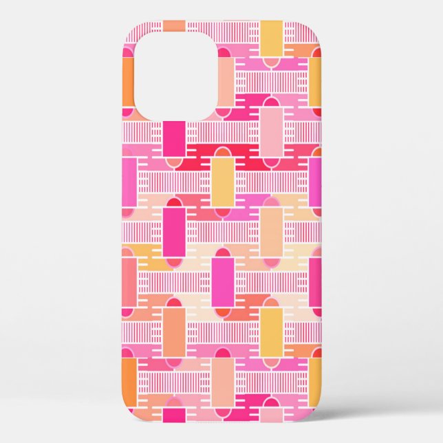 Art Déco Industrial Chic - rosa, pfirsichfarben, g Case-Mate iPhone Hülle (Rückseite)