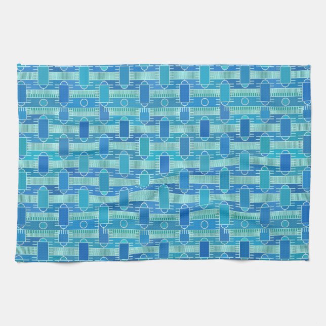 Art Deco Industrial Chic - sanft blau Handtuch (Horizontal)