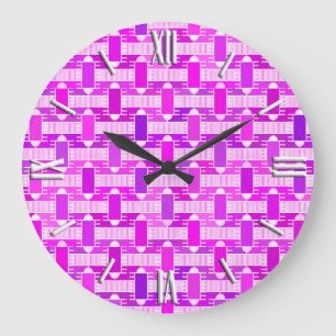 Art Deco industrial chic, violet, orchid, lavender Große Wanduhr