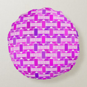 Art Déco, industrieller Chic, violett, orchid, lav Rundes Kissen