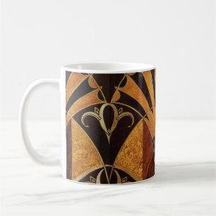 ART DECO INLAID WOODWORT KAFFEETASSE