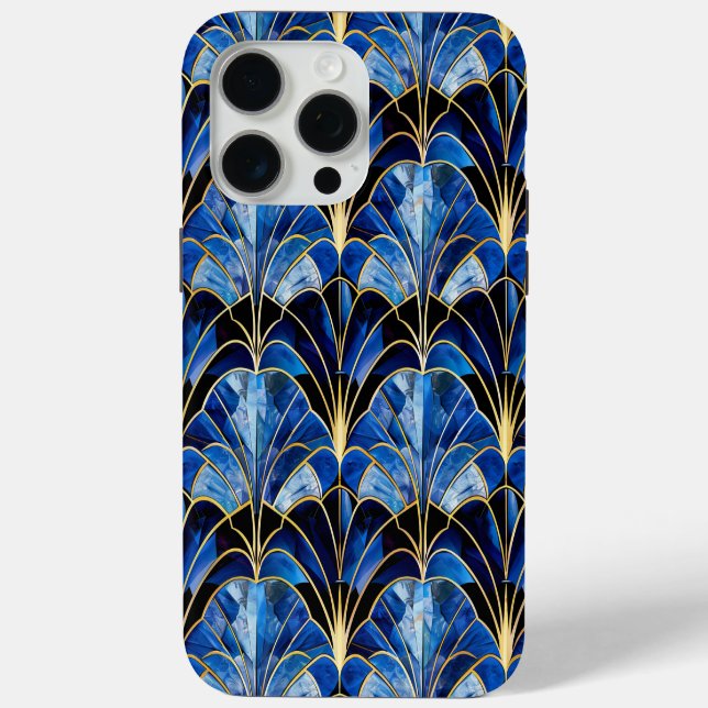 Art déco Inspiré bleu couleur iPhone / coque ipad (Verso)