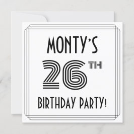Art Deco Inspired 26th Birthday Party, Custom Name Einladung