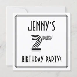 Art Deco Inspiriert 2. Geburtstag Party, Individue Einladung