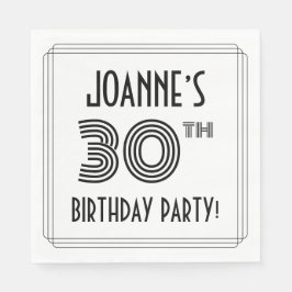 Art Deco Inspiriert 30. Geburtstag Party, Individu Serviette