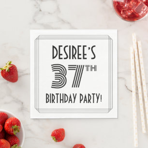 Art Deco Inspiriert 37. Geburtstagsparty, Individu Serviette
