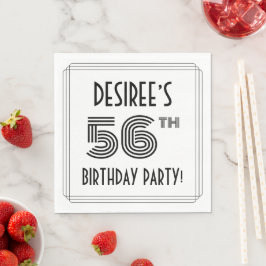 Art Deco Inspiriert 56. Geburtstagsparty, Individu Serviette