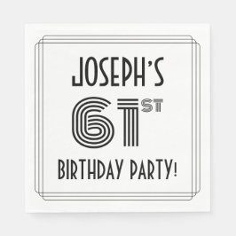 Art Deco Inspiriert 61. Geburtstagsparty, Individu Serviette