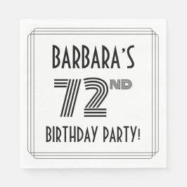 Art Deco Inspiriert 72. Geburtstagsparty, Individu Serviette