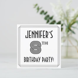 Art Deco Inspiriert 8. Geburtstagsparty, Individue Einladung