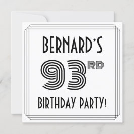 Art Deco Inspiriert 93. Geburtstagsparty, Individu Einladung