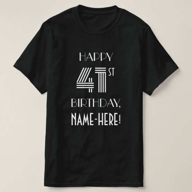 Art Deco Inspiriert Style 41. Geburtstagsparty Shi T-Shirt (Design vorne)